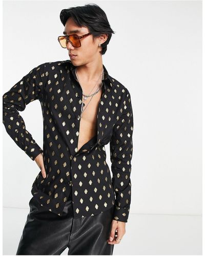 Twisted Tailor Pucci - Overhemd Met Folieprint - Zwart