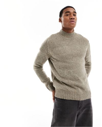 Jack & Jones Thick Sweater With High Neck - Grey