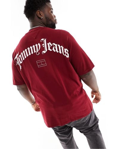 Tommy Hilfiger Big & tall - t-shirt décontracté style grunge avec logo arqué au dos - Rouge