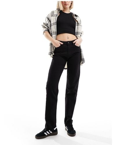ONLY – emily – knöchellange jeans mit hohem bund und geradem bein - Schwarz