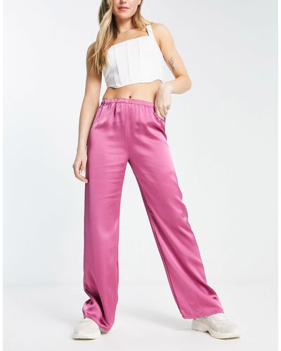 Urban Revivo Straight Leg Relaxed Trousers - Pink