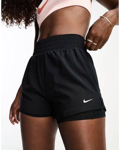 Nike One Dri-fit High Rise 3 Inch 2in1 Shorts - Black