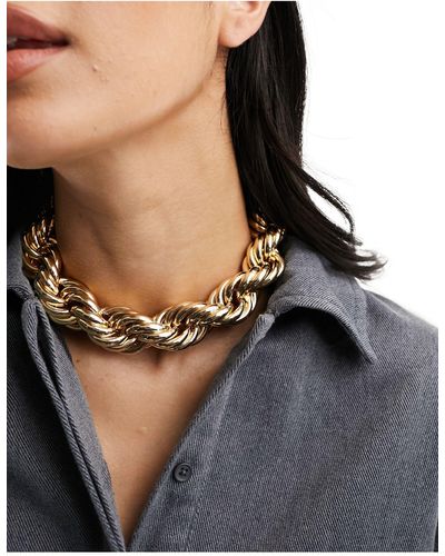 ASOS Necklace With Chunky Twist Design - Black