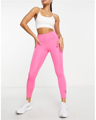 Nike 7/8 legging Met Swoosh-logo - Roze