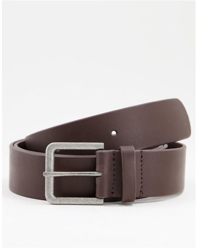 ASOS Smart Leather Wide Belt - Brown
