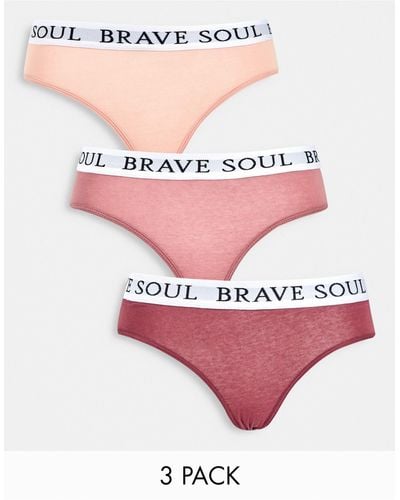 Brave Soul 3 Pack Briefs - Pink