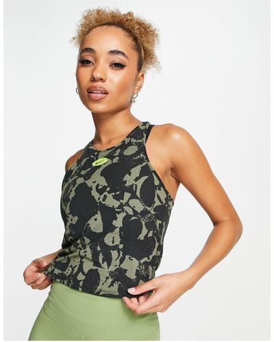 Nike Dri-fit One Luxe Icon Clash All Over Print Tank Top - Green