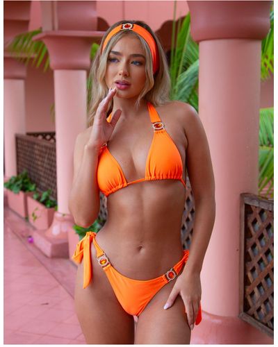 Moda Minx X Amber Jepson Amour Tie Side Brazilian Bikini Bottom - Pink