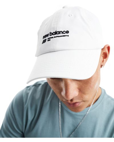 New Balance Cappellino avena con logo lineare - Bianco
