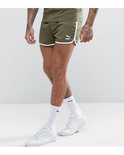 PUMA Retro Mesh Shorts In Green Exclusive To Asos