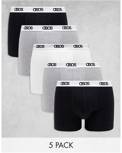 ASOS – unterhosen mit logobund im 5er-pack - Weiß