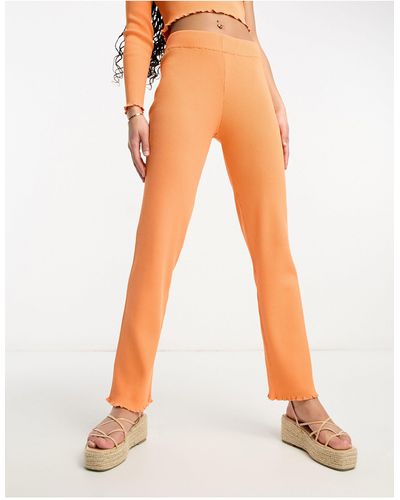 Monki Co-ord Flare Trousers - Orange
