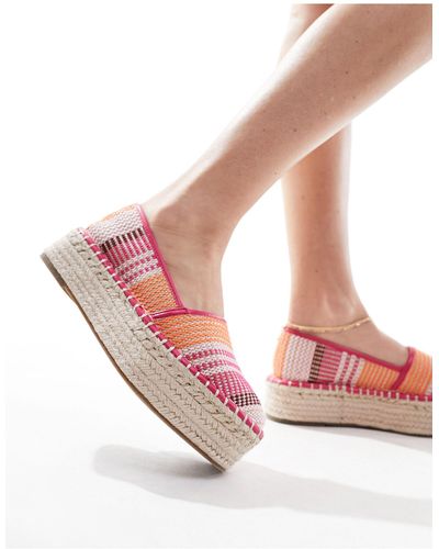 ASOS Journal Flatform Espadrilles - Pink