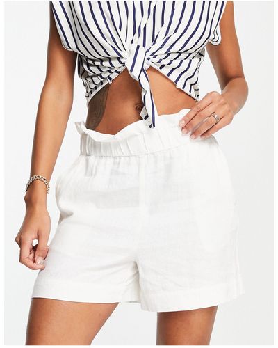 Vero Moda Paperbag Waist Shorts - White