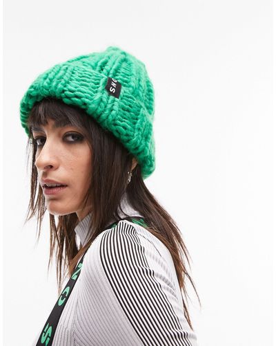 TOPSHOP Sno - bonnet en maille épaisse - Vert