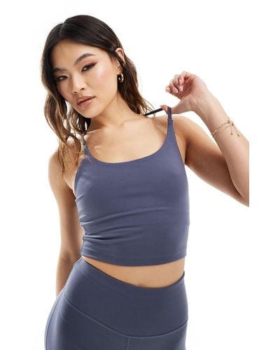 ASOS 4505 Icon Yoga Cami Crop Top With Inner Bra - Blue