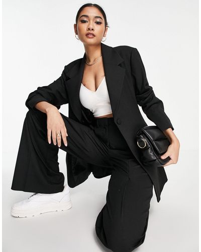 SELECTED Femme - Elegante Nette Blazer Met Lange Pasvorm - Zwart
