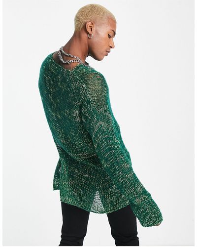 Collusion Open Knit Jumper - Green