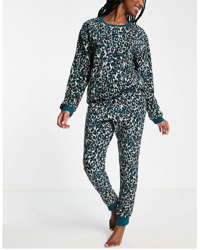 Hunkemöller – kuschliger microfleece-pyjama - Blau