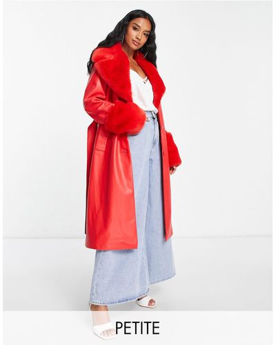 Forever New – mantel aus kunstleder - Rot