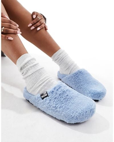 Love Moschino Fluffy Slippers - Blue