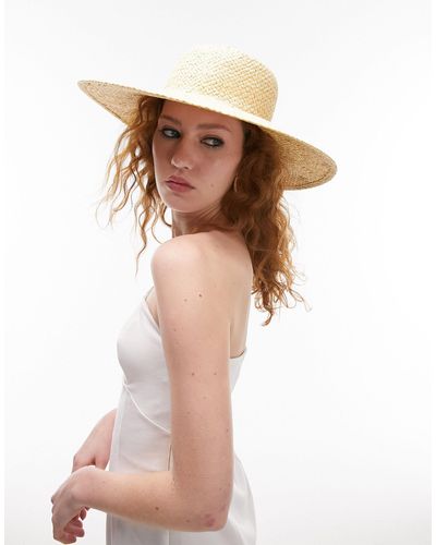 TOPSHOP Straw Weave Hat - Natural