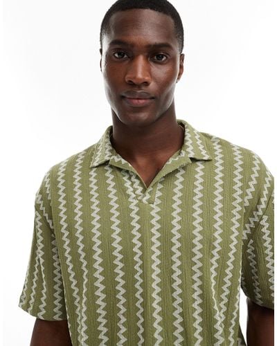ASOS Relaxed Polo With Revere Neck - Green