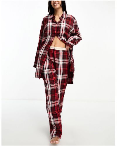 Tommy Hilfiger – original – pyjamahose aus flanell - Rot