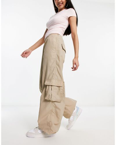 Urban Classics Pantaloni cargo beige stile paracadutista - Neutro