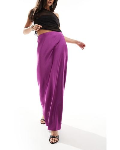 Something New X Centi Nadir Satin Bias Maxi Skirt - Purple