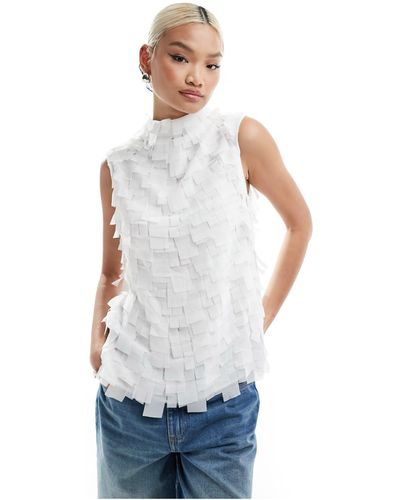 Ghospell Woven Layered Top - White