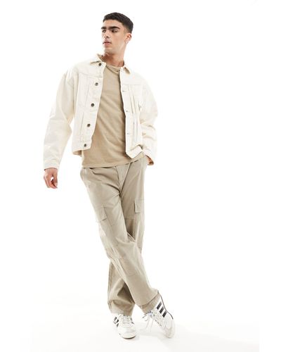Jack & Jones Boxy Fit Denim Jacket With Front Pocket - White