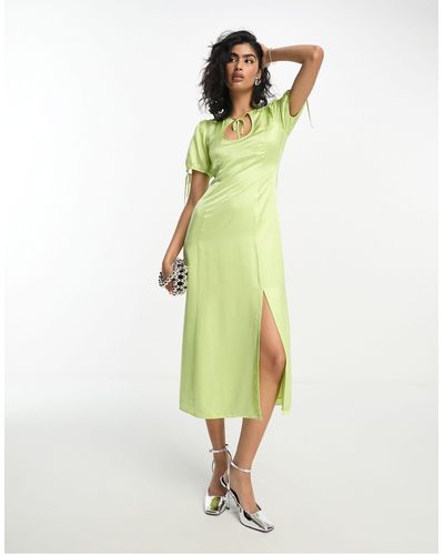 Whistles Vestido midi color con abertura en forma - Verde