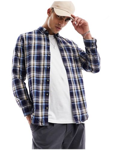 SELECTED Flannel Long Sleeve Shirt - Blue