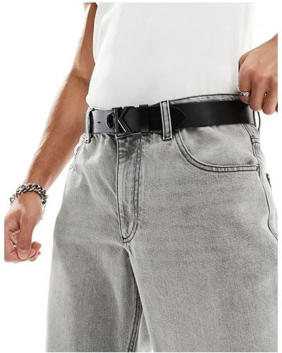 Calvin Klein Mono Plaque 35mm Leather Belt - Grey