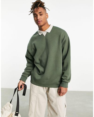 ASOS Oversized Polo Sweatshirt - Green