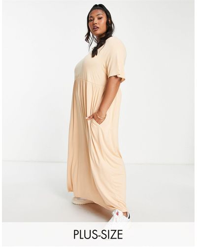 Yours Jersey Maxi Smock Dress - White