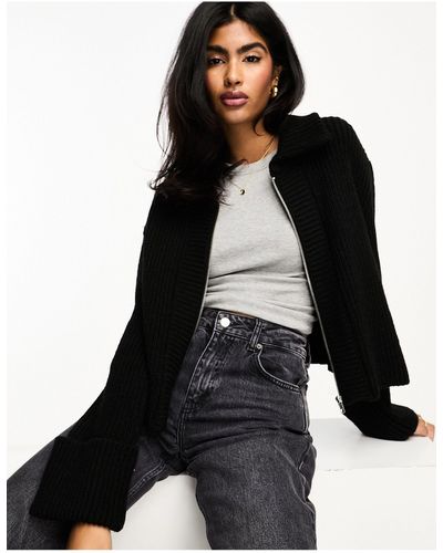 ASOS Gilet zippé avec col - Noir