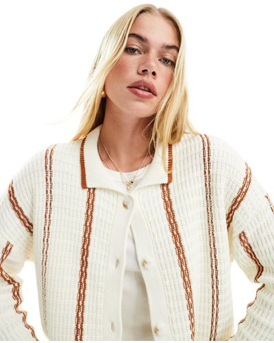 ASOS Knitted Shirt With Collar - White