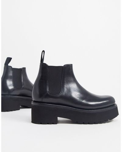 Grenson Naomi Chunky Leather Chelsea Boots - Black