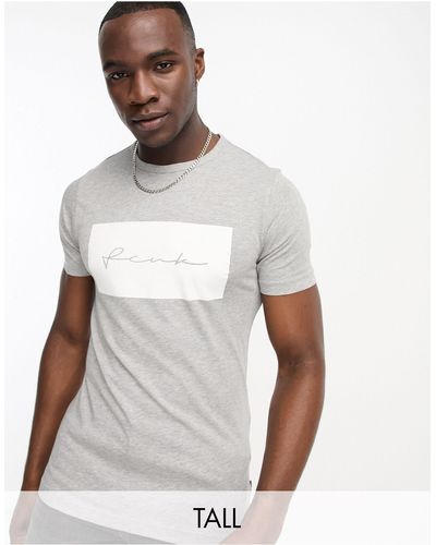 French Connection Fcuk Tall - T-shirt Met Omkaderd Geschreven Logo - Wit