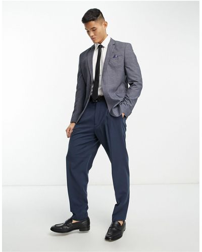 Ben Sherman Wedding - giacca da abito a quadri grigi e blu