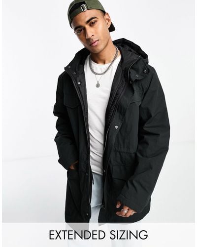 ASOS Oversized Parka Jacket - Black