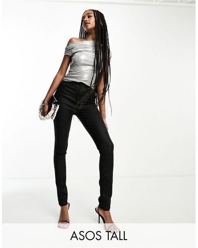 ASOS Asos design tall - ultimate - jean skinny enduit - Noir