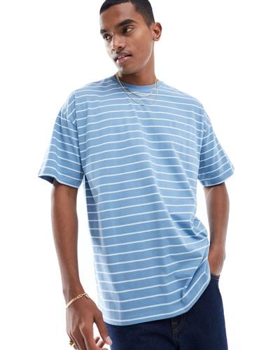 New Look Stripe Oversized T-shirt - Blue