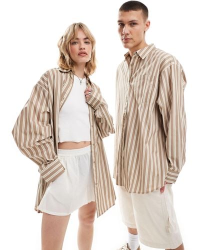 Collusion Unisex Oversized Shirt - Natural
