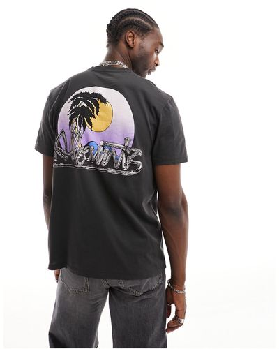 AllSaints Chroma - t-shirt avec imprimé au dos - délavé - Noir