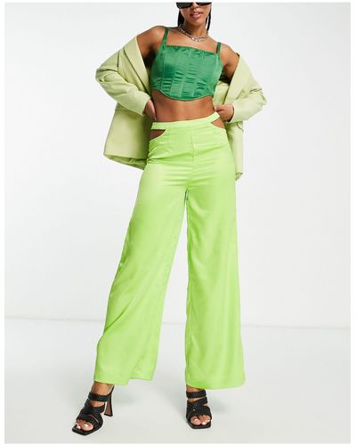EI8TH HOUR Pantaloni a fondo ampio verdi - Verde