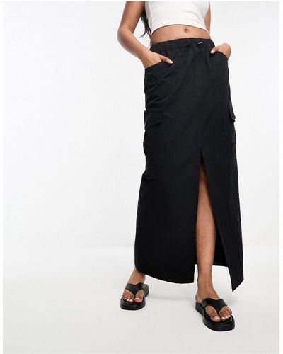 Miss Selfridge Cargo Pocket Maxi Skirt - Black