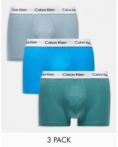 Calvin Klein – unterhosen im 3er-pack aus elastischer baumwolle - Blau